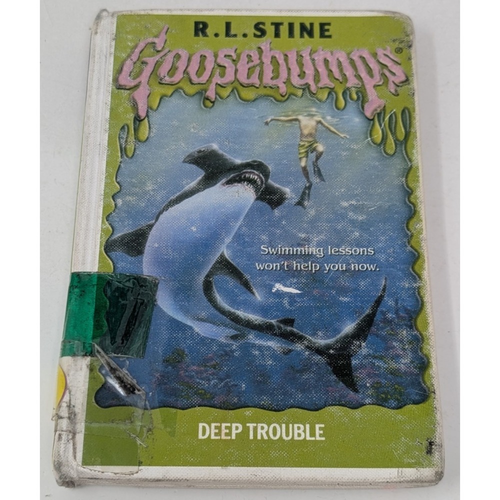 Goosebumps Deep Trouble Hardcover Library Bound to Stay Bound Books VTG RL Stine